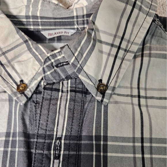 Carhartt XL Tall Plaid Button Up 100% Cotton Shirt Single Breast Pocket Size - Picture 10 of 16